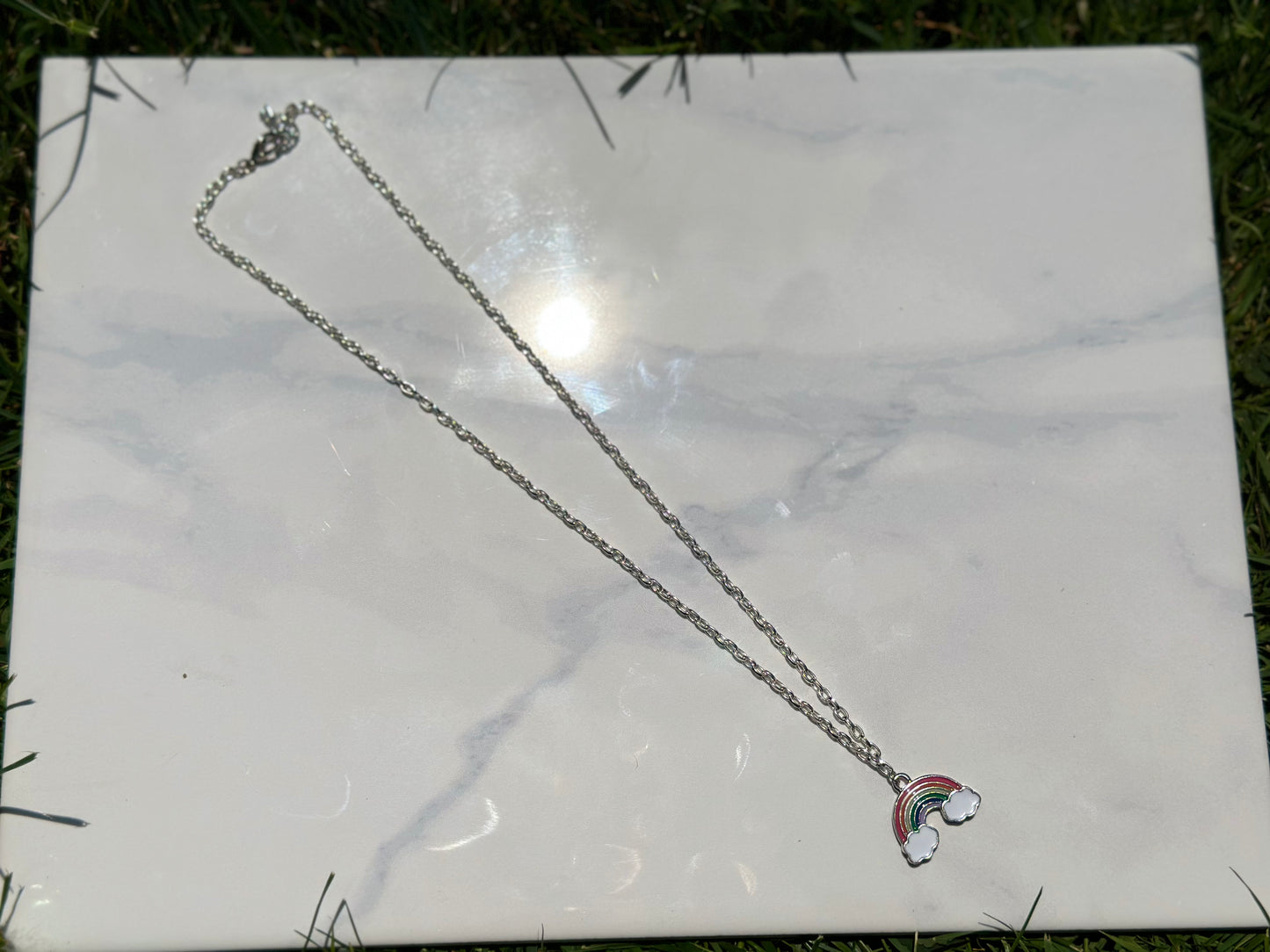 Rainbow charm necklace
