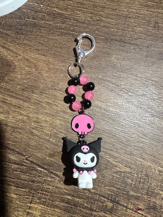 Pink skull and buddy keychain