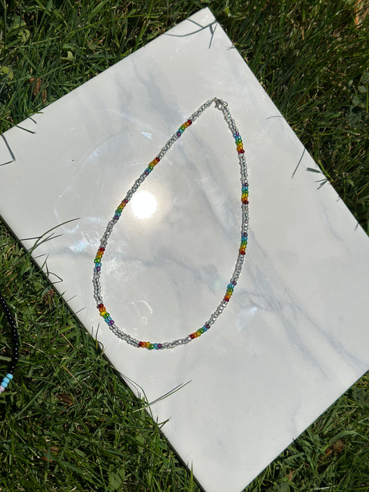 Clear rainbow necklace
